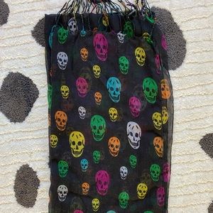 Multicolored skull scarf rocker rockabilly punk